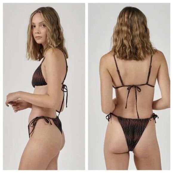 New! Thrills x FP Paradise On Repeat String Bikini Size US L Washed Cocoa - Picture 4 of 12